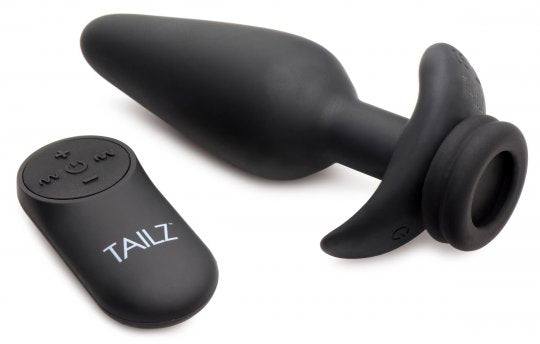 Interchangeable 10X Vibrating Silicone Anal Plug with Remote - Large Maus-Tec Interchangeable 10X Vibrating Silicone Anal Plug with Remote - Large Maus-Tec