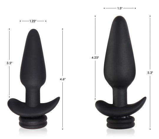 Interchangeable 10X Vibrating Silicone Anal Plug with Remote - Small Maus-Tec Interchangeable 10X Vibrating Silicone Anal Plug with Remote - Small Maus-Tec