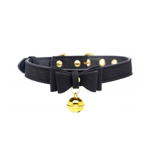 Load image into Gallery viewer, Golden Kitty Cat Bell Collar - Black/Gold
