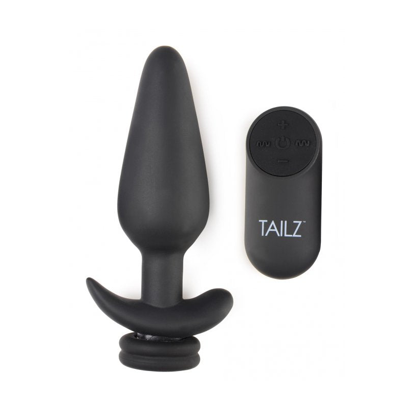 Interchangeable 10X Vibrating Silicone Anal Plug with Remote - Small Maus-Tec Interchangeable 10X Vibrating Silicone Anal Plug with Remote - Small Maus-Tec