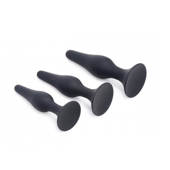 Triple Spire Tapered Silicone Anal Trainer Set  Maus-Tec