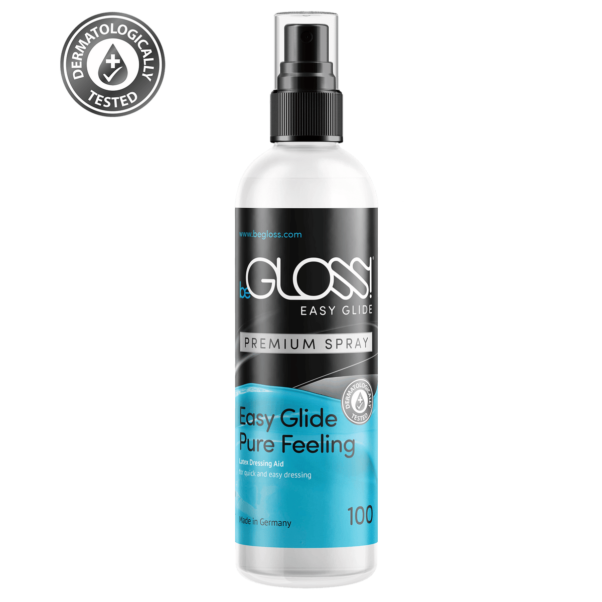 beGLOSS! Easy Glide Premium Spray - Latex Dressing Aid (Different tops avalible)