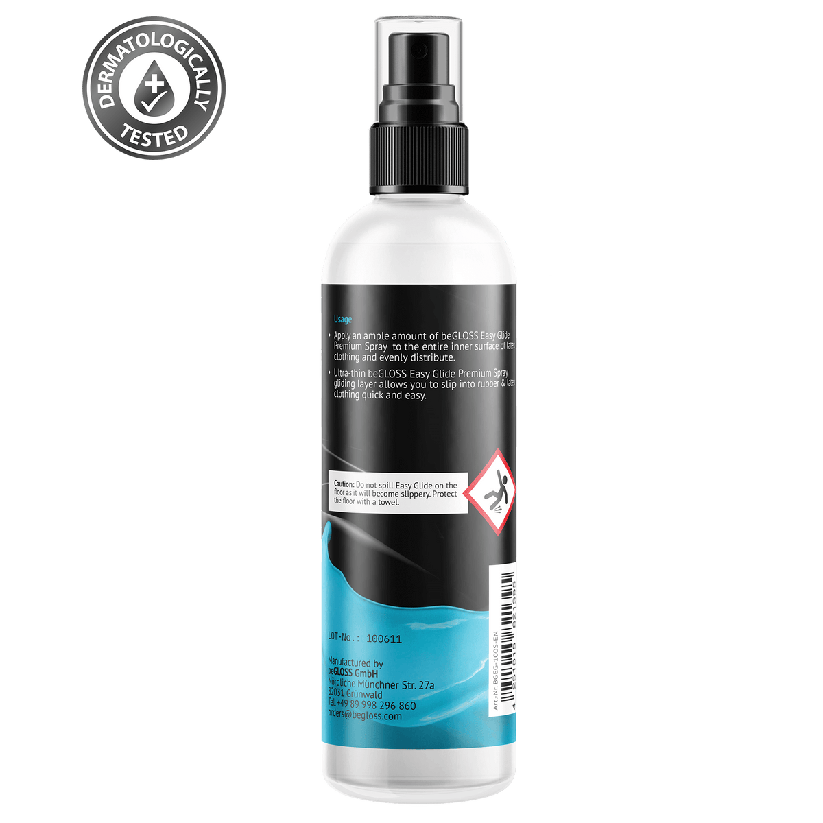 beGLOSS! Easy Glide Premium Spray - Latex Dressing Aid (Different tops avalible)