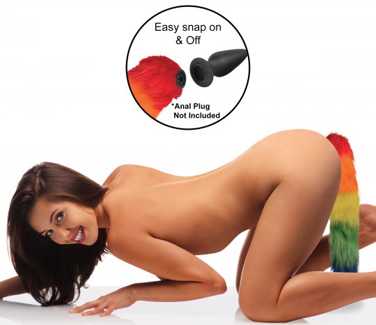 Interchangeable Rainbow Fox Tail – Maus-Tec