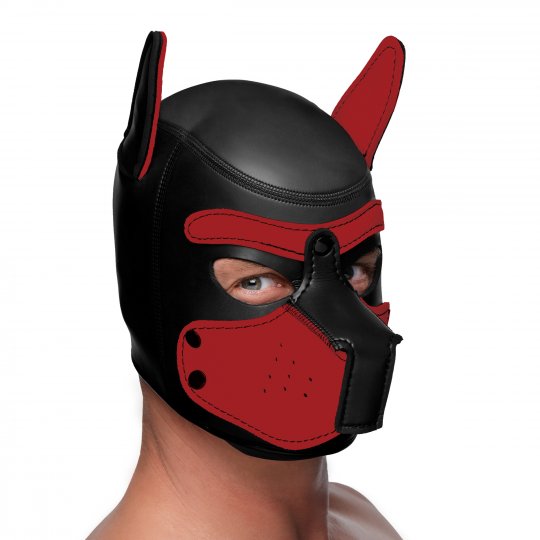 Spike Neoprene Puppy Hood- Red