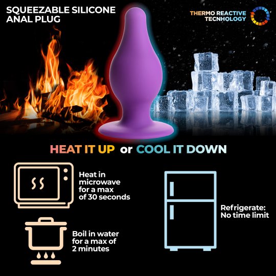 Squeezable Tapered Medium Anal Plug - Temperature Play Maus-Tec Squeezable Tapered Medium Anal Plug - Temperature Play Maus-Tec