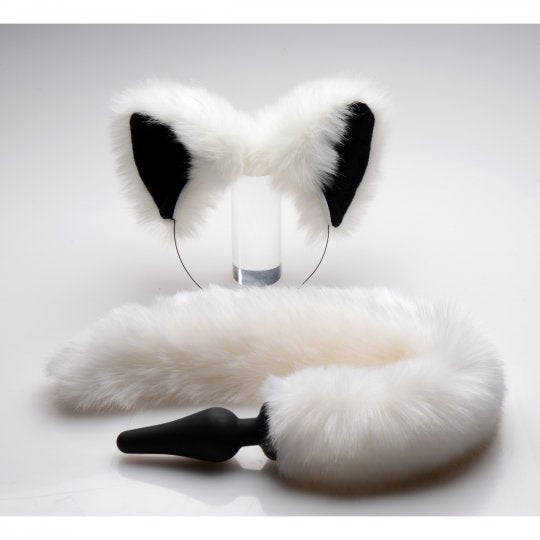 White Fox Tail Anal Plug and Ears Set Maus-Tec White Fox Tail Anal Plug and Ears Set Maus-Tec