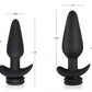 Interchangeable 10X Vibrating Silicone Anal Plug with Remote - Small